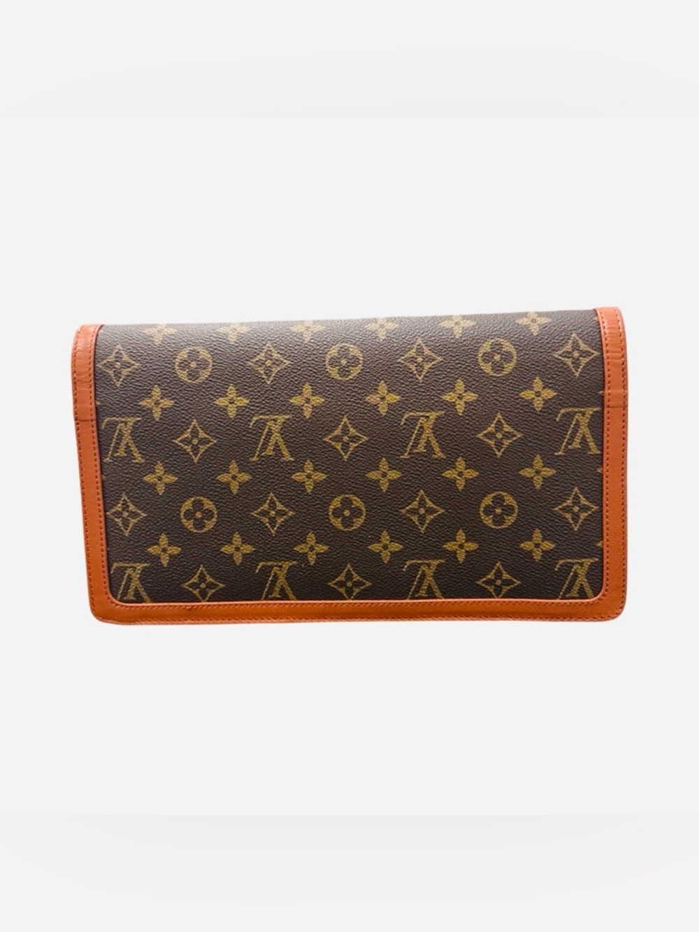 Louis Vuitton Vintage Monogram Canvas Clutch Pochette Brown LV Envelope Bag - Picture 4 of 17